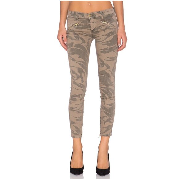 Current/Elliott The Silverlake Zip Ankle Skinny Mid-Rise Commando Camo Jeans 27 - Picture 1 of 11